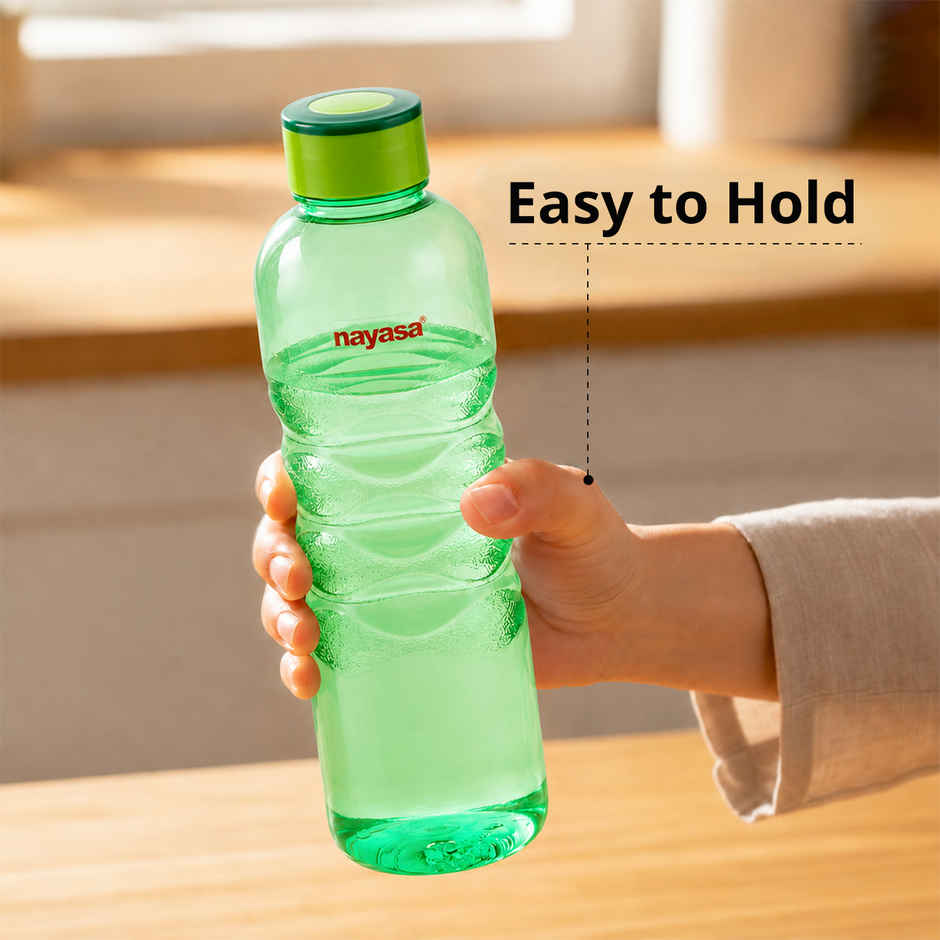 Nayasa Revello Plastic Water Bottle 1000 ml BPA Free Fridge Bottle | Green