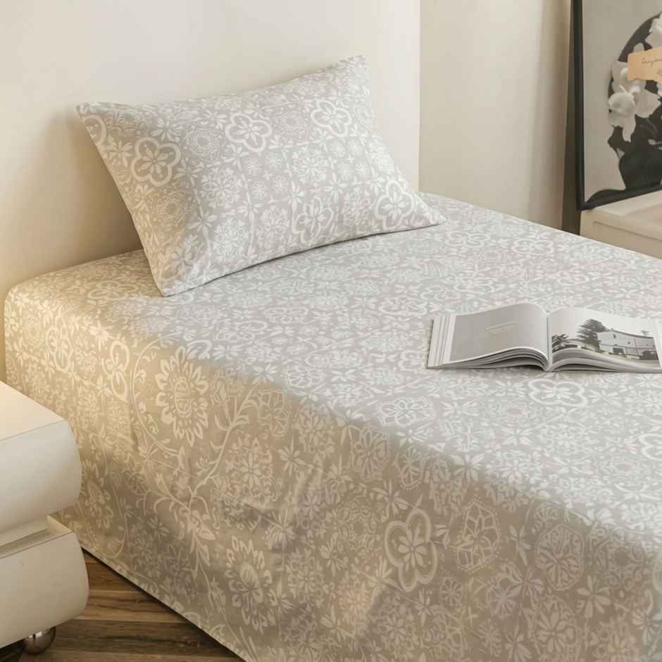 Status Crown Superfine Microfiber Single Bedsheet | Tuscan Taupe | 150 x 220 cm