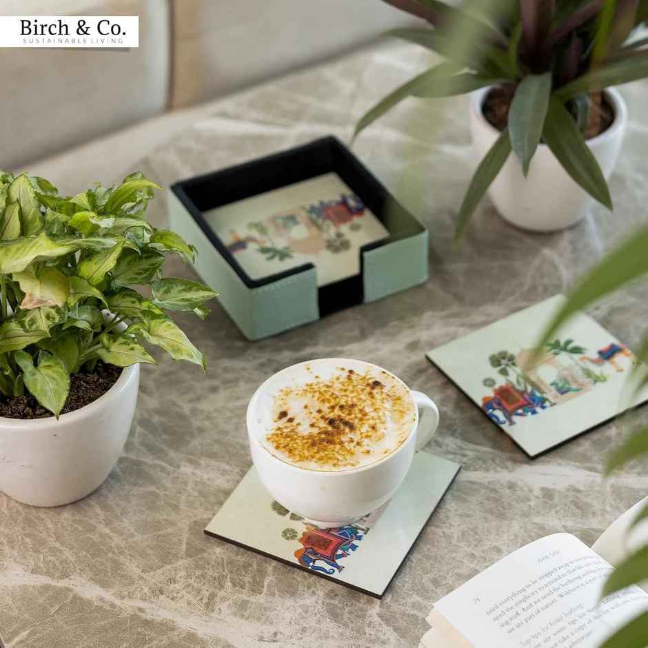 Birch & Co. Coaster | Royal Gaja Coaster Set of 6 with Holder