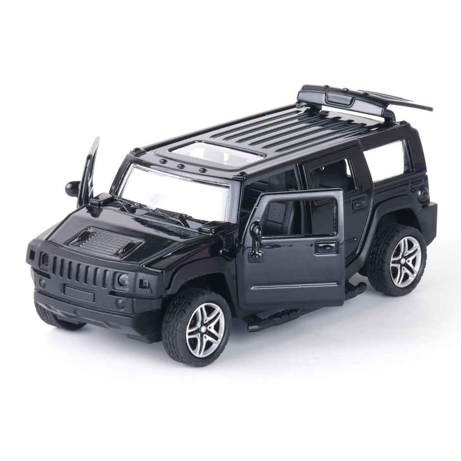 Race n Roll Premium Die-Cast Car | 3-Way Opening | Pull-Back Action | Humm Black