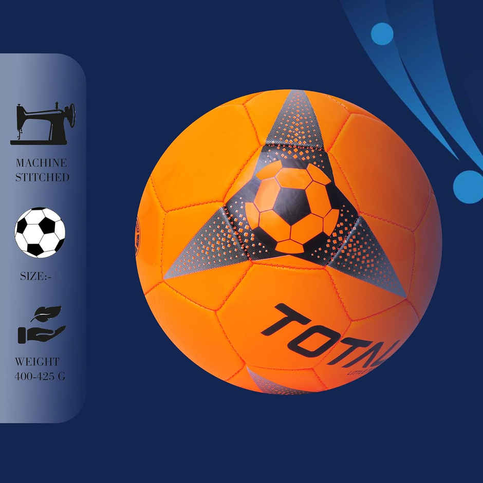 Total Little Turf Football | 32 Panels Rubberized Soccer Ball for Training & Matches Orange Size 3