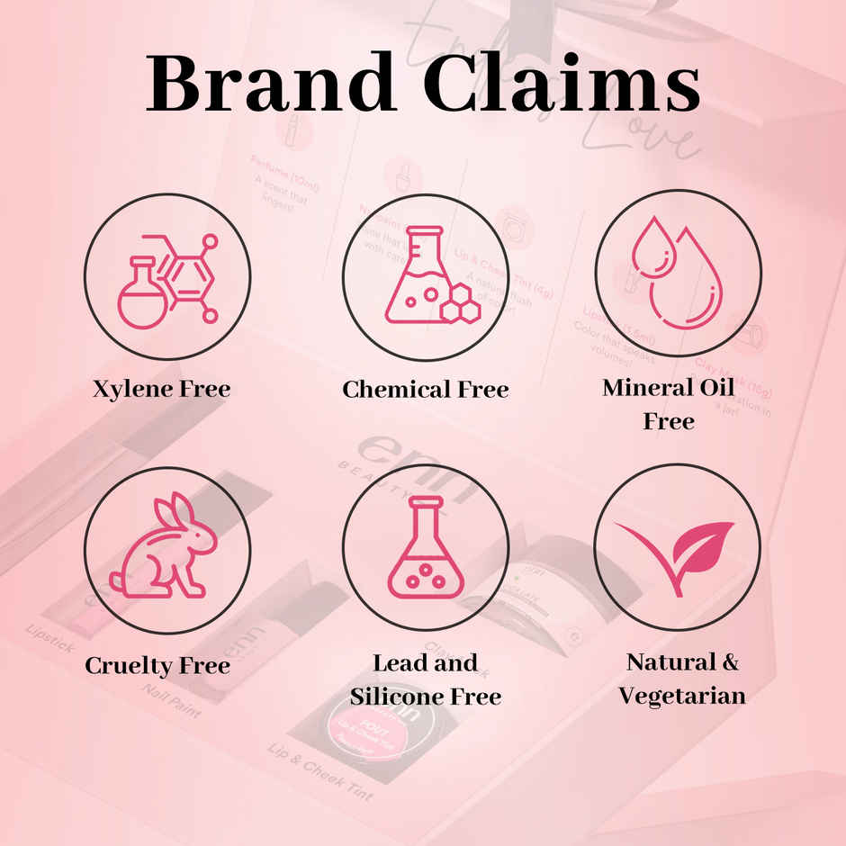 ENN Beauty Endless Love Gift Set | Clay Mask | Lipstick | Nail Paint | Lip & Cheek Tint | Perfume