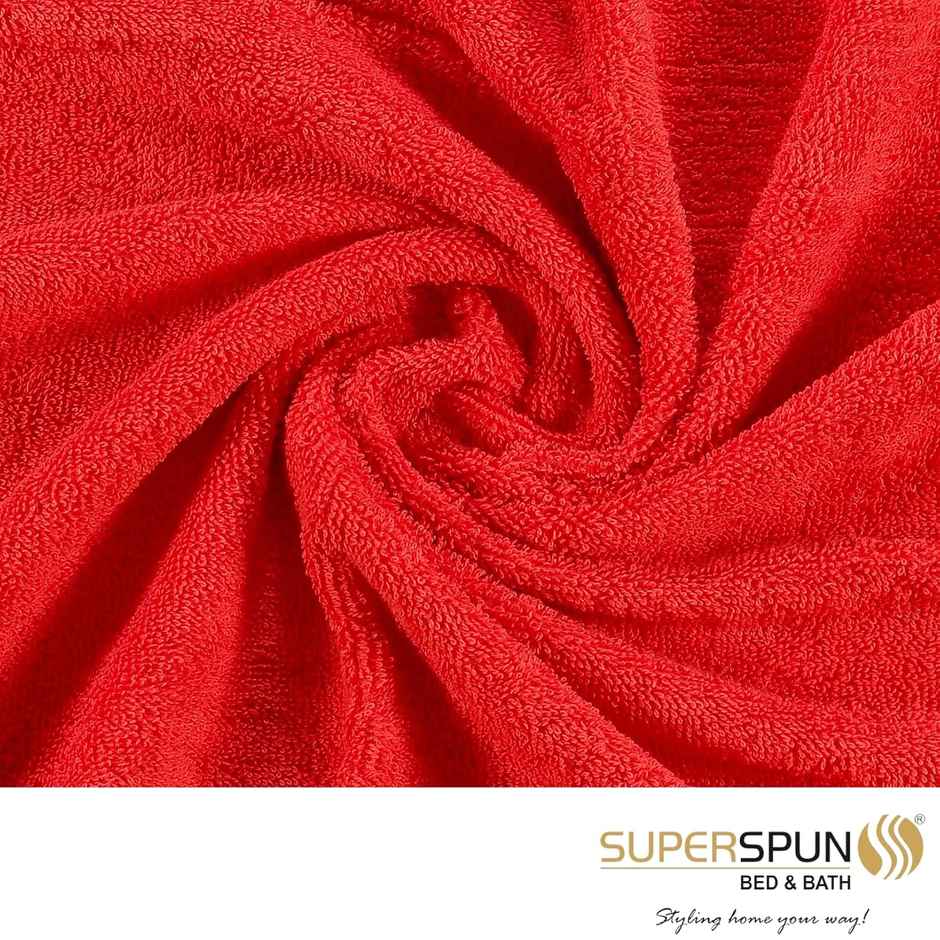 Superspun 100% Cotton- 420 Gsm- Vodre- Two Piece Set- Bath Towel- Size:70 x 140 - Navy Blue & Red