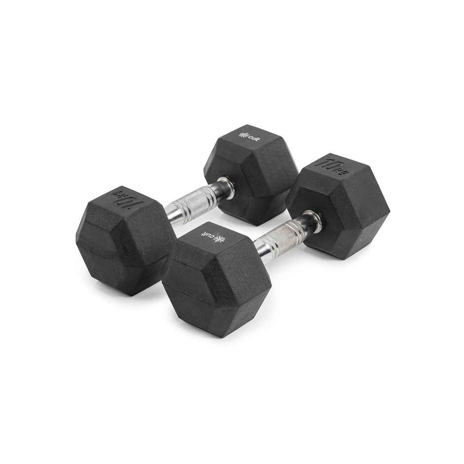 Cult Hex Dumbbell Set (10 kg x 2) | Black