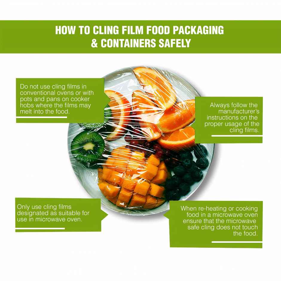 Ezee 100 m Cling Film Wrap | 12 Inches | BPA Free | Multipurpose | Non-Stick Microwave Safe