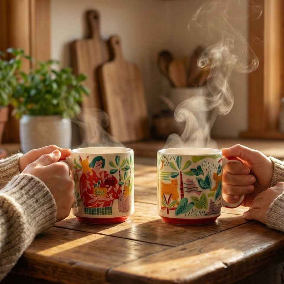 Chumbak Cups of Joy Mug Set of 2 - Premium Gift Set for Loved Ones | With Gift Box