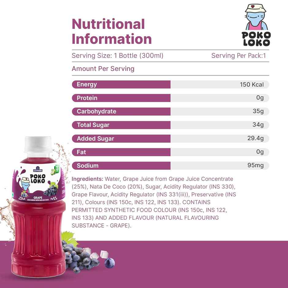 Sapphire Poko Loko Grape Nata Drink