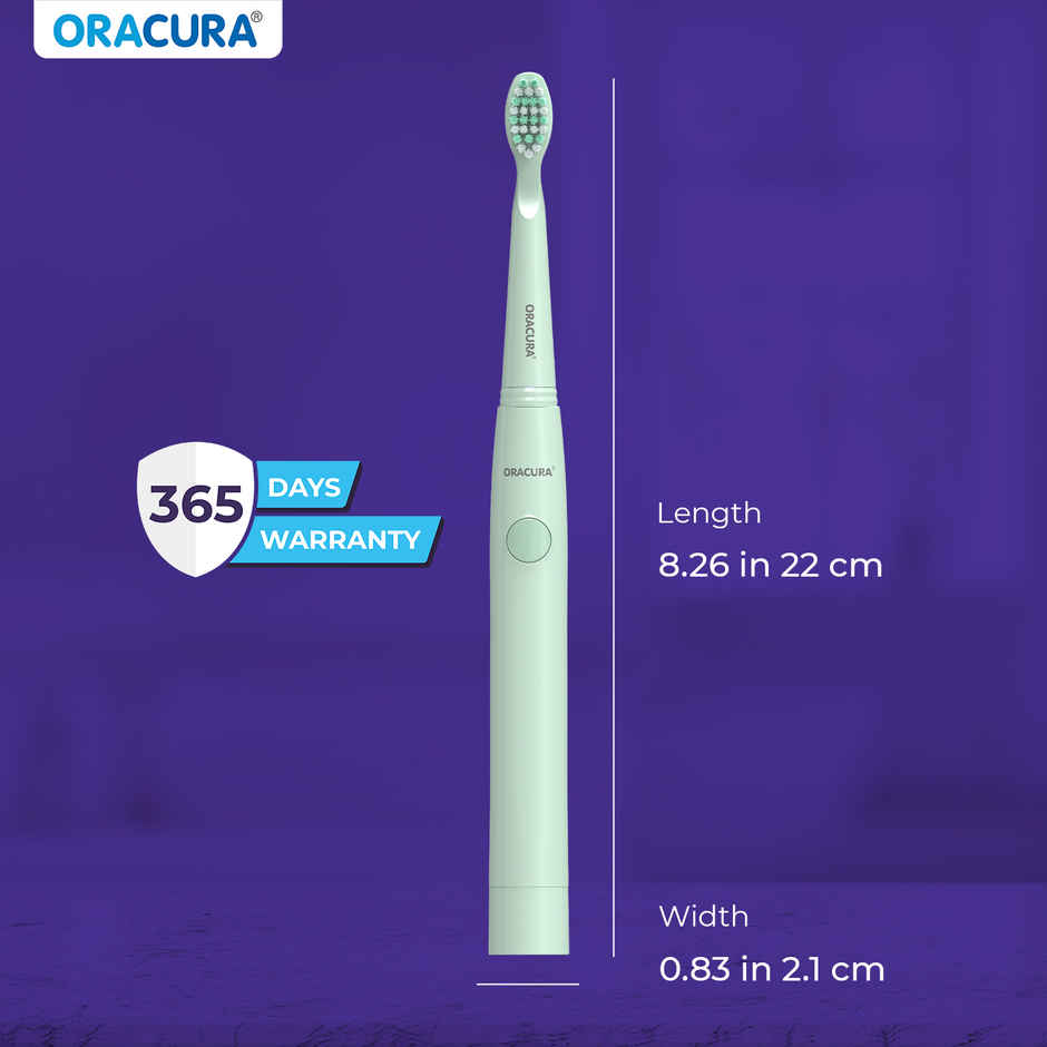 Oracura Sb100 Sonic Lite Battery Operated Electric Toothbrush Green
