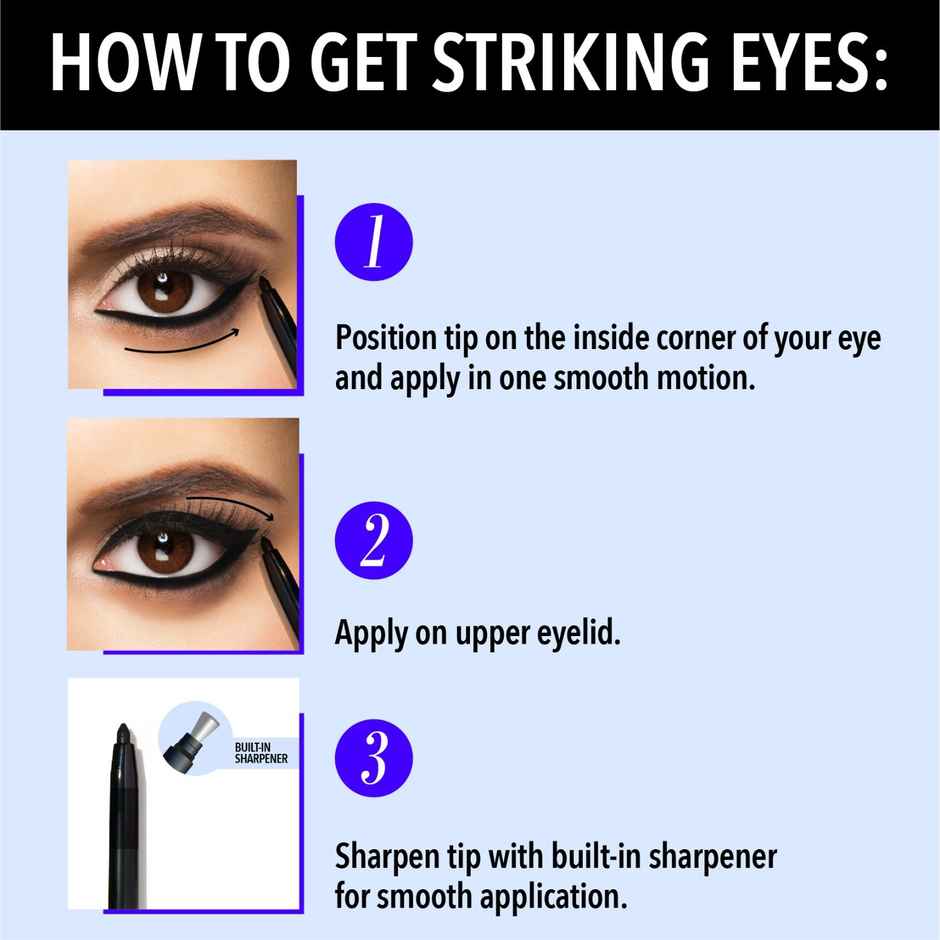 Blue Heaven 2X Intense Kajal Pencil - Black Shock