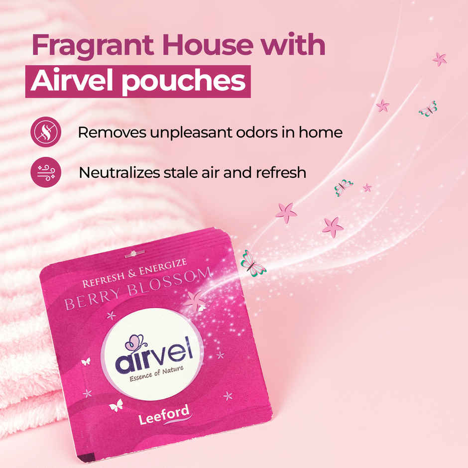 Airvel Berry Blossom Gel Pouch Air Freshener | Long-Lasting & Odor Control
