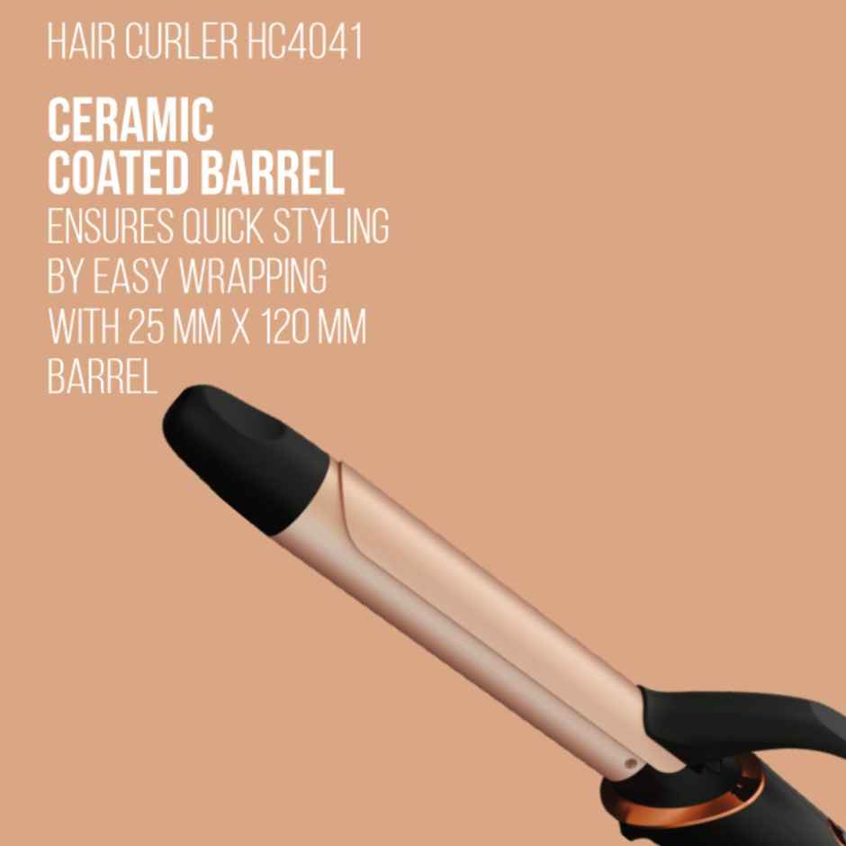Havells HC4041 Hair Curler - Plastic | 50W | Corded Electric | Long Lasting Curls