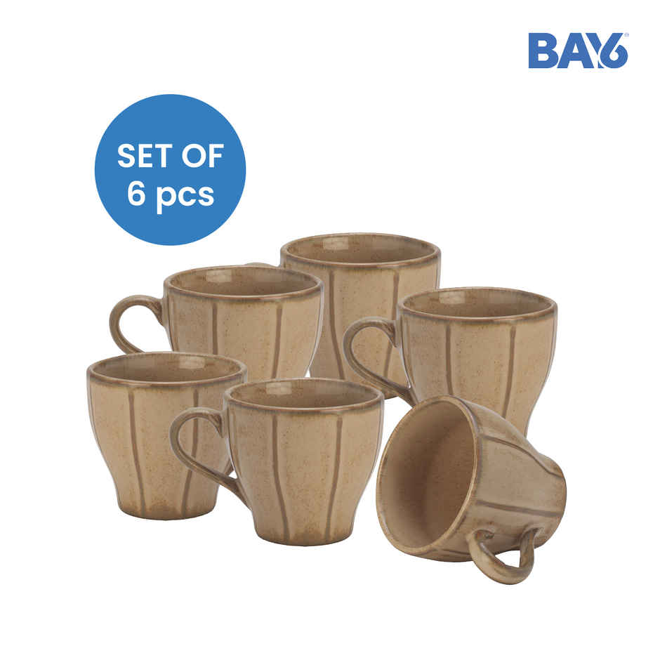 BAY6 Porcelain Line Cup 230 ml Reactive - 6 Pcs Set - Cotton