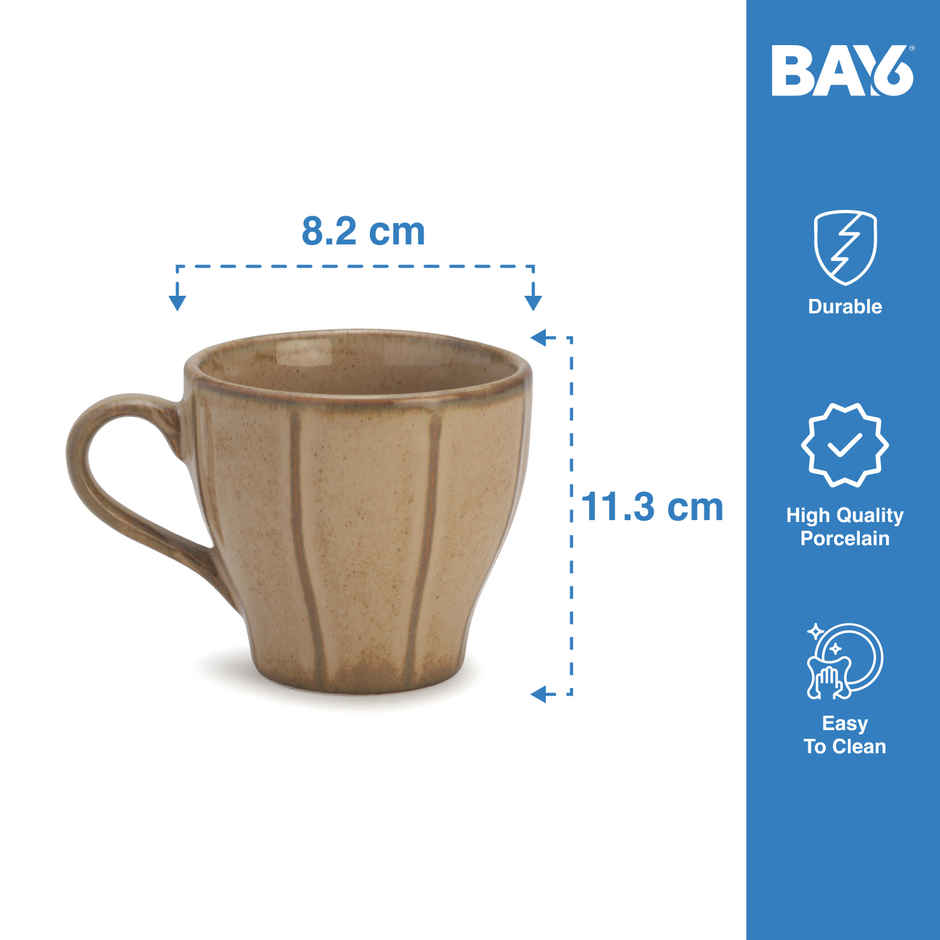 BAY6 Porcelain Line Cup 230 ml Reactive - 6 Pcs Set - Cotton