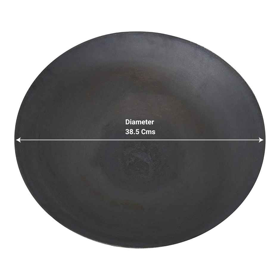 Trustbasket Heavy Gauge Campfire Bowl For Outdoor Bbq & Camping | With Round Iron Stand | Black
