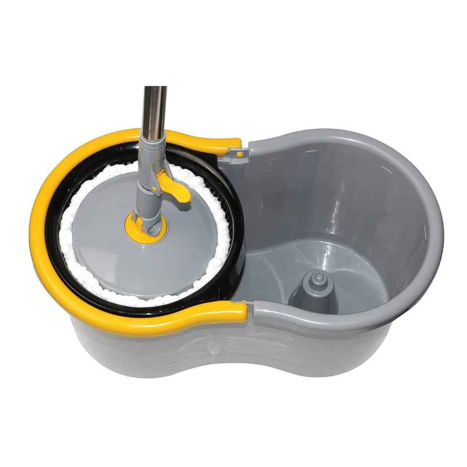 Esquire Elegant 360 Spin Bucket Mop Set With 4 Easy Wheels | Grey Color
