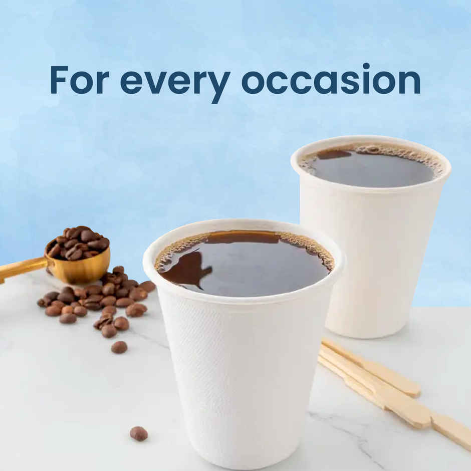 Origami Disposable Paper Cups Plain 150 ML - 100 Count