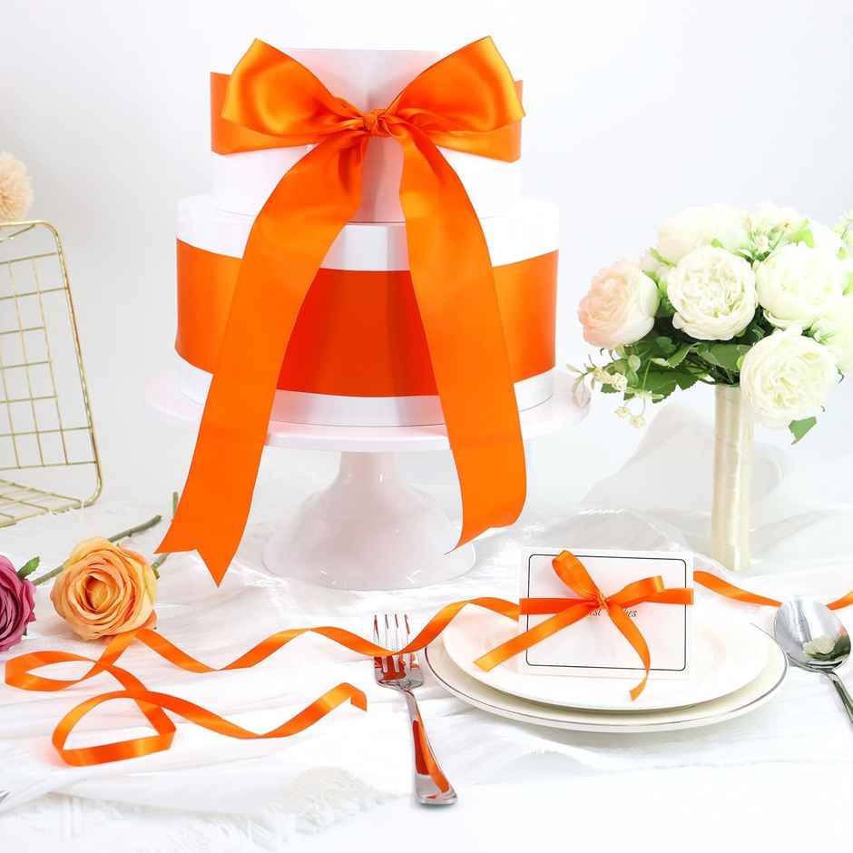 ABK Gift Ribbon Satin Role | 36 mm | 10 m Pack of 5 Single Colored Ribbon Role