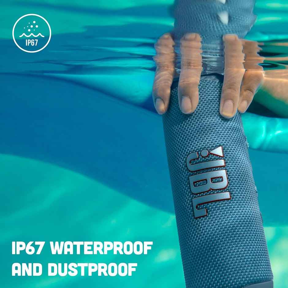 JBL Flip 6 Wireless Portable Bluetooth Speaker Pro Sound, Upto 12 Hours Playtime, IP67 Water & Dustproof, PartyBoost & Personalization App - Blue