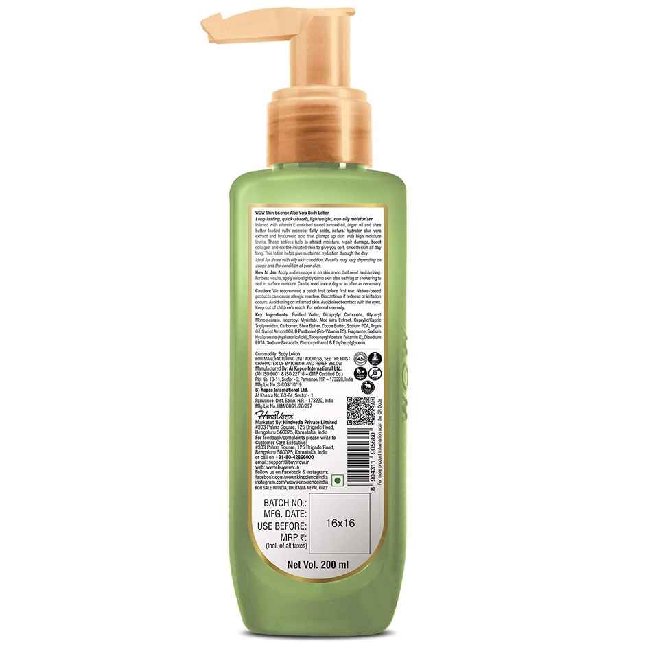Wow Skin Science Aloe-Vera-Body-Lotion-Ultra-Light-Hydration