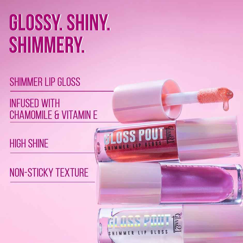 Glam21 Gloss Pout Shimmer Lip Gloss-Crimson Kiss
