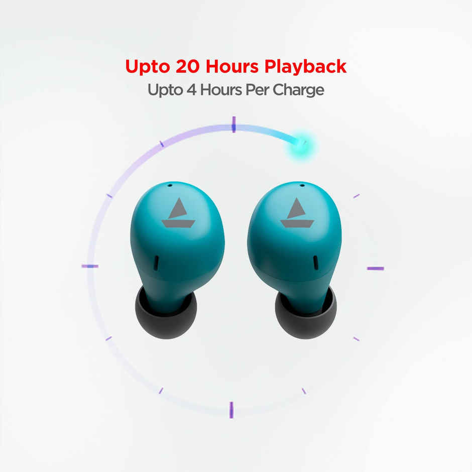 boAt Airdopes 381 Tws Earbuds With 20 Hours Playback, Asap Charge, Iwp Technology(Teal Blue)