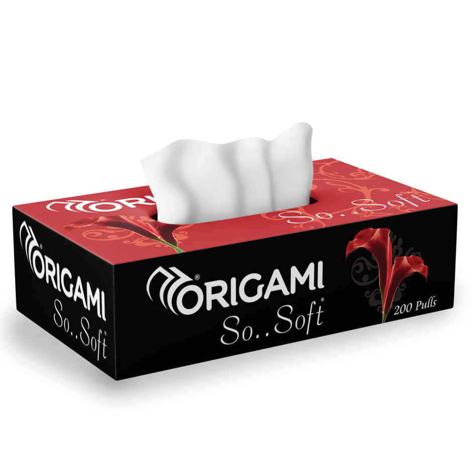 Origami So Soft Facial Tissues Box - Pack of 1 (200 Pulls each, 2 Ply)
