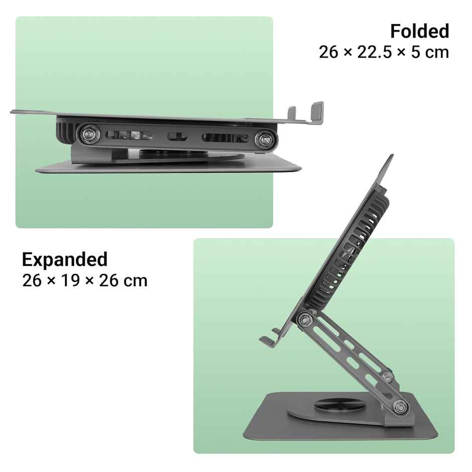 Zebronics NS4000 Rotatable Laptop Metal Stand, upto 17 inch, 360� Fidget Rotation