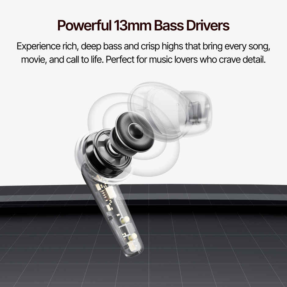 Mivi DuoPods Aura ANC TWS Earbuds | 60H Playtime | Quad Mic | 50ms Gaming | BT v5.3 | IPX4