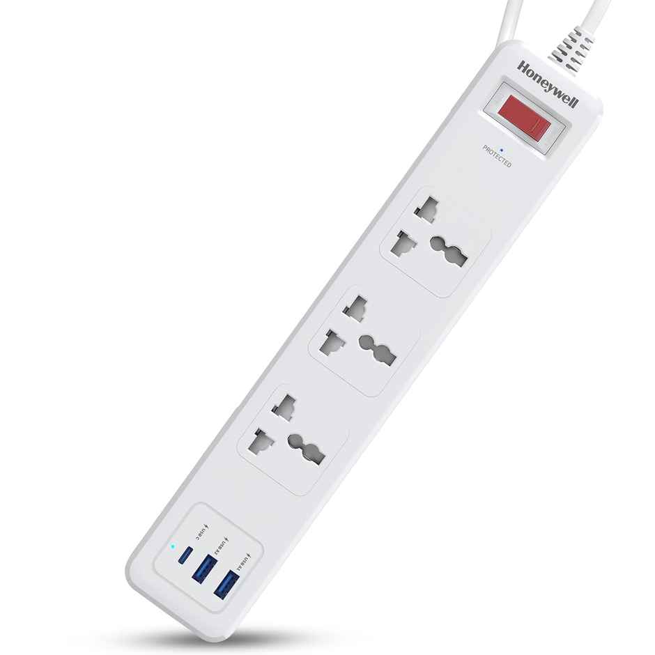 Honeywell 3 Outlet Surge Protector With 1Xtype C With Pd & 2Xusb