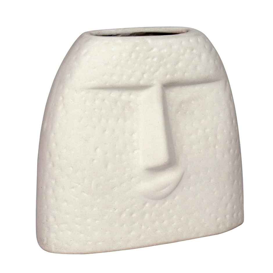 Tied Ribbons Ceramic Face Shape Vase Without Flowers