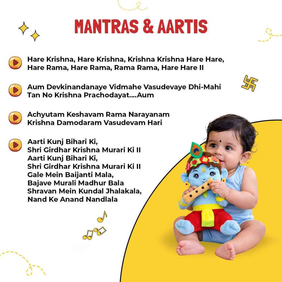 Panda's Box Mantra Chanting Baby Krishna | Medium - 28 cm