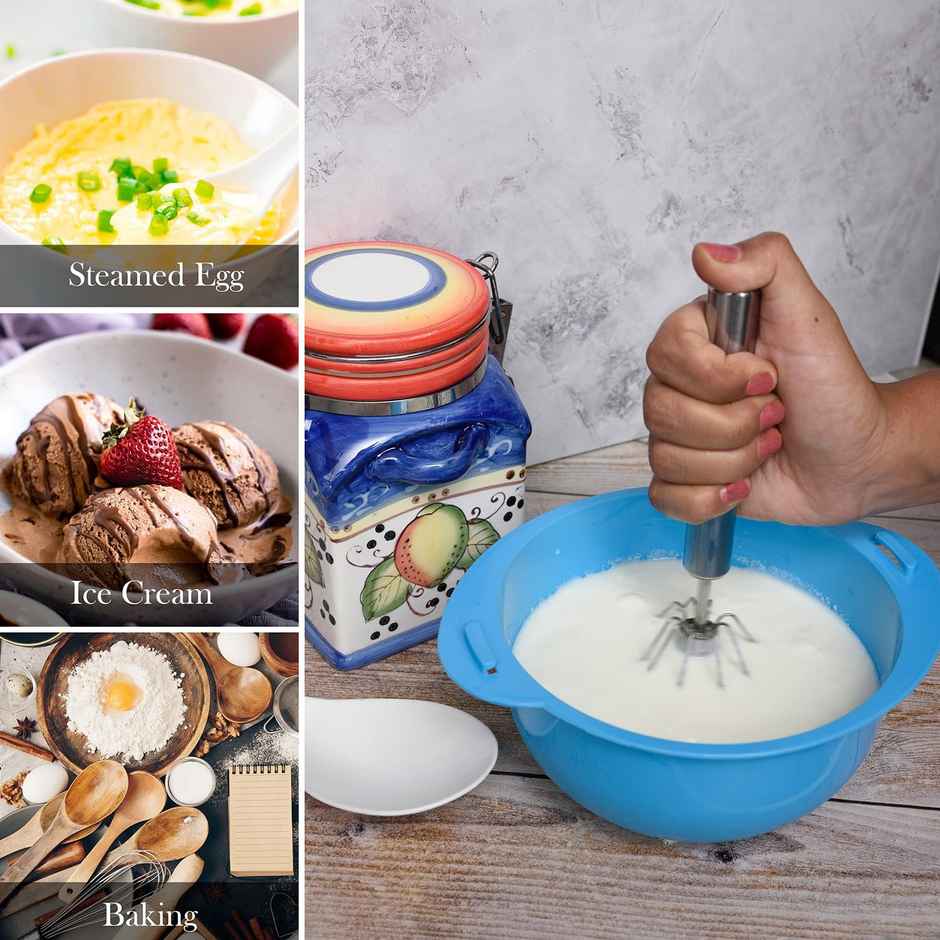 Kuber Industries Automatic Steel Hand Blender for Coffee | Soup | and More