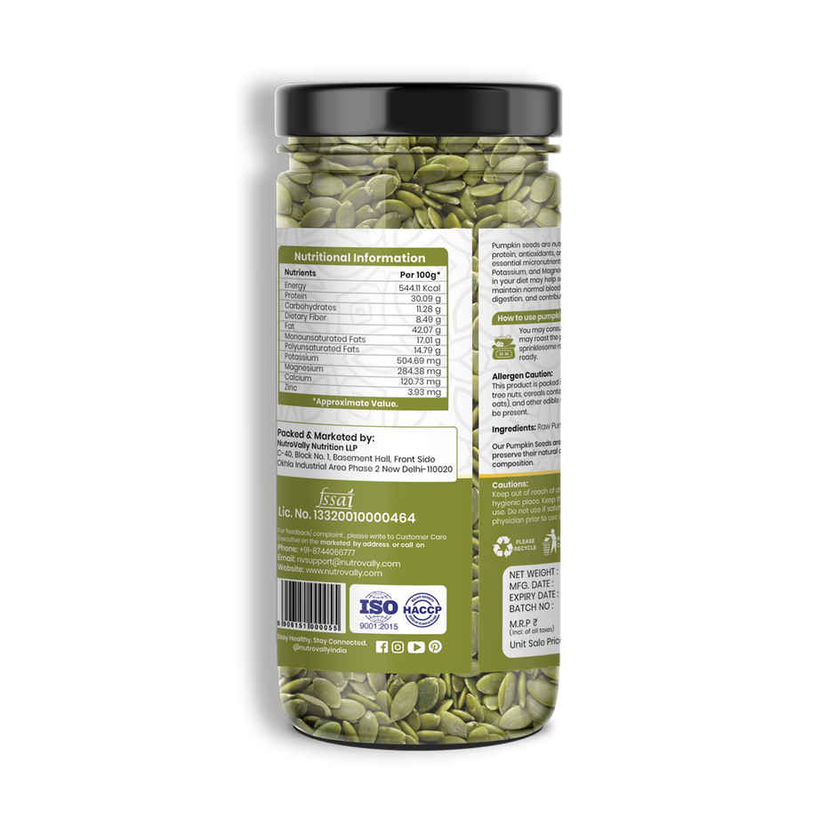 NutroVally Premium Pumpkin Seeds High Protein Superfood