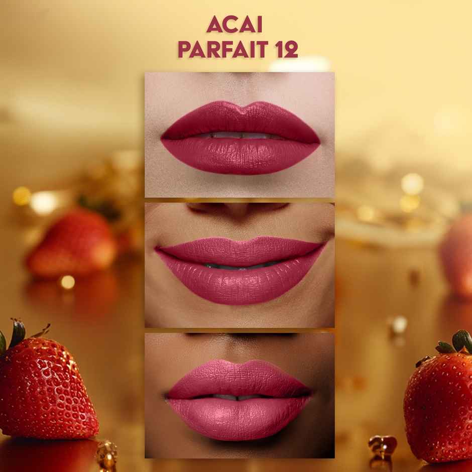 Faces Canada Comfy Matte Velvet Touch Lipstick - Acai Parfait 12, 4.2 g | 8Hr Stay | Intense Color