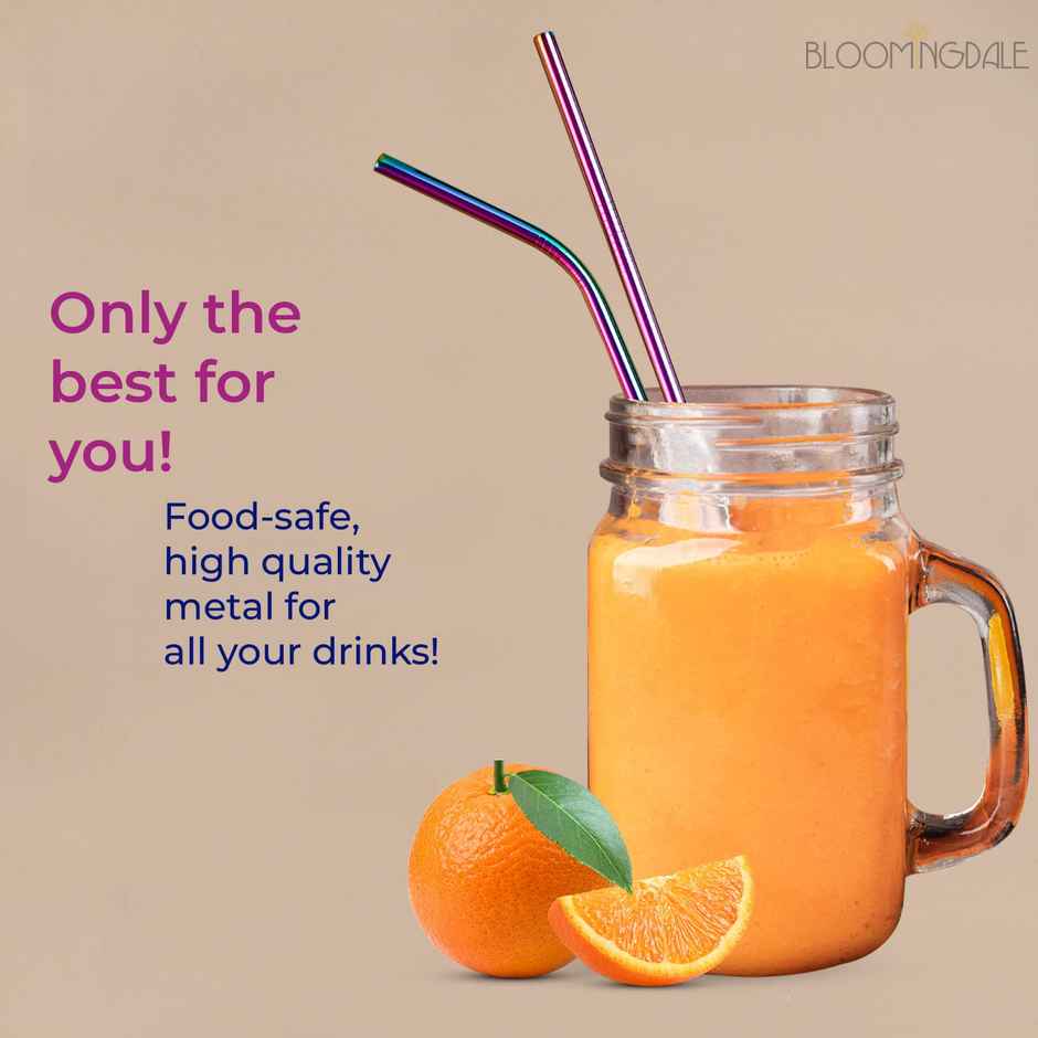 Bloomingdale Steel Straw Rainbow Pack of 5