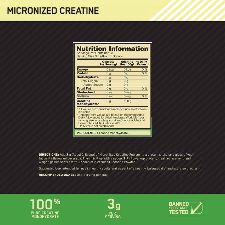 Optimum Nutrition Micronised Creatine Powder Unflavored Combo