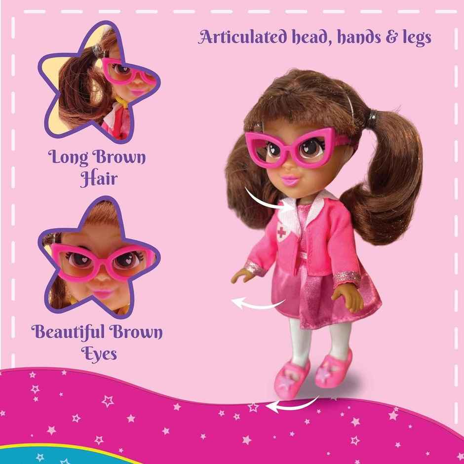 Li'l Diva Doctor Cassie 6 Inch Preschool Doll - Kids Roleplay Toy & Birthday Gift