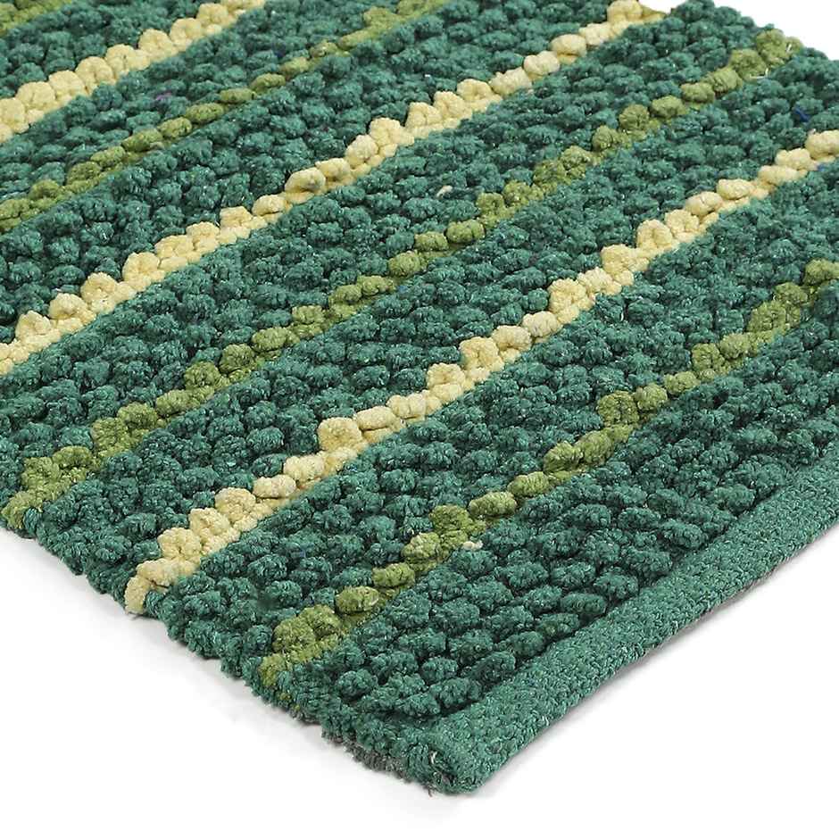 Status Cotton Stripe Floor Mat | 38 x 58 Cm | Green
