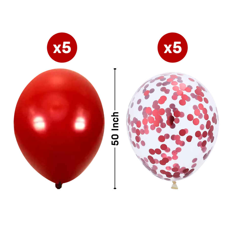 Rubber Red Balloons for Decoration | Pack of 10 | Party Propz