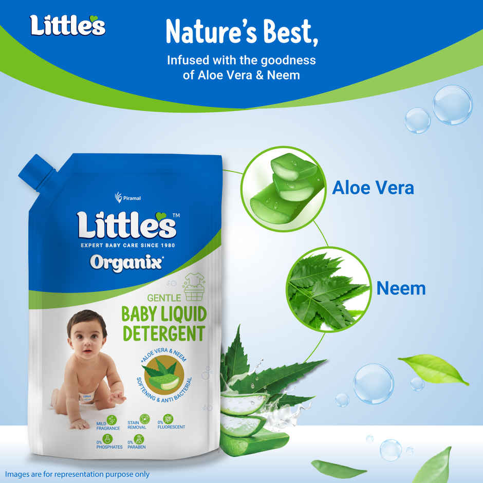 Little's Organix Gentle Baby Detergent Liquid for Clothes | Anti-Bacterial Liquid Detergent