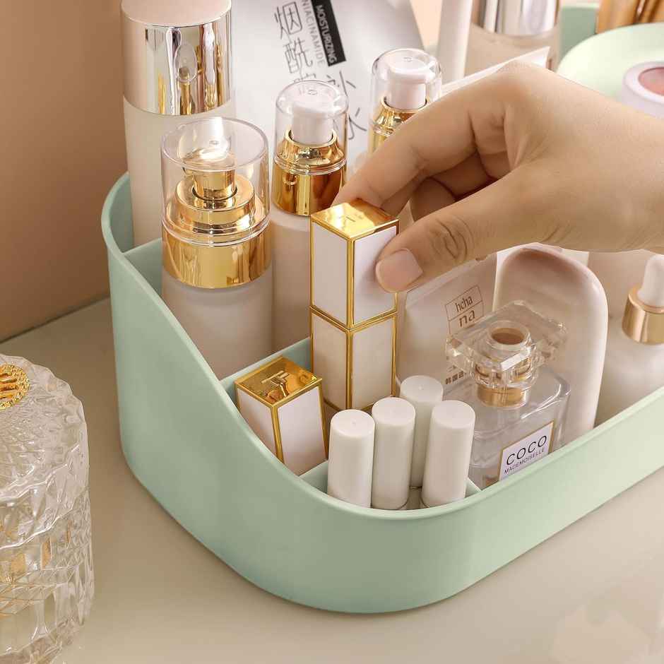 Perpetual Elegant Makeup Organizer with Transparent Drawer for Cosmetics, Skincare (Green)