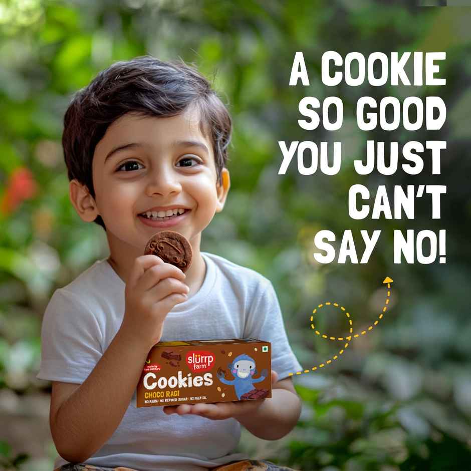 Slurrp Farm No Maida No Palm Oil Choco Ragi Cookies - Yummy Biscuits for Kids