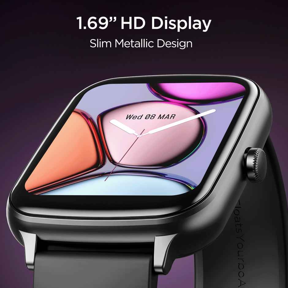 boAt Wave Smart Call Smartwatch | 1.69" Display | BT Calling - Active Black