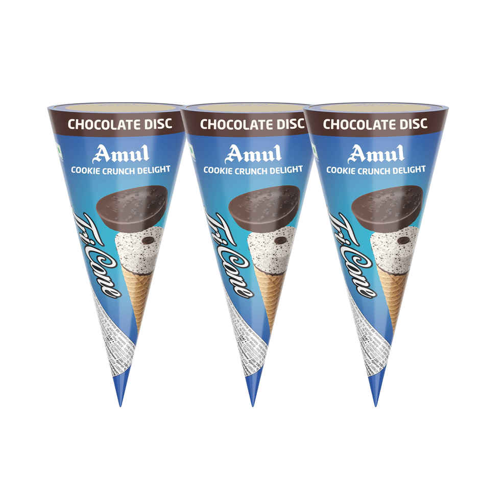 Amul Cookie Crunch Delight Ice Cream Cone Combo 