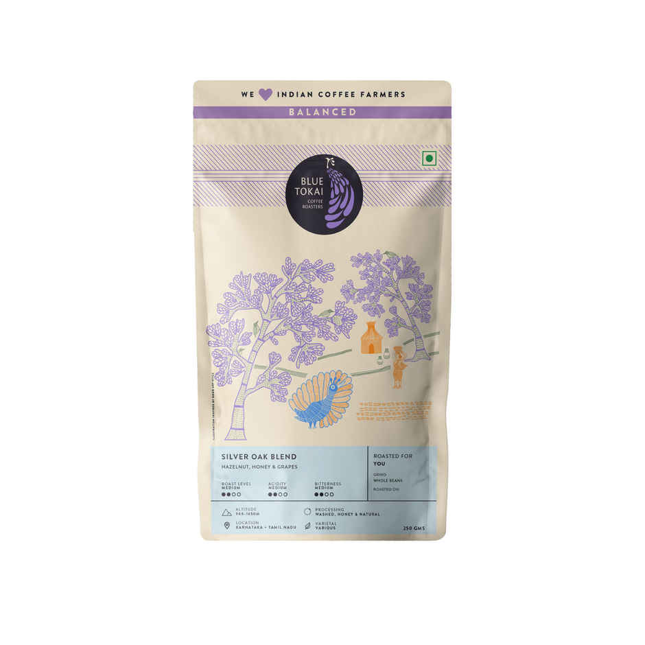 Blue Tokai Silver Oak Blend Whole Beans Medium Roast Coffee