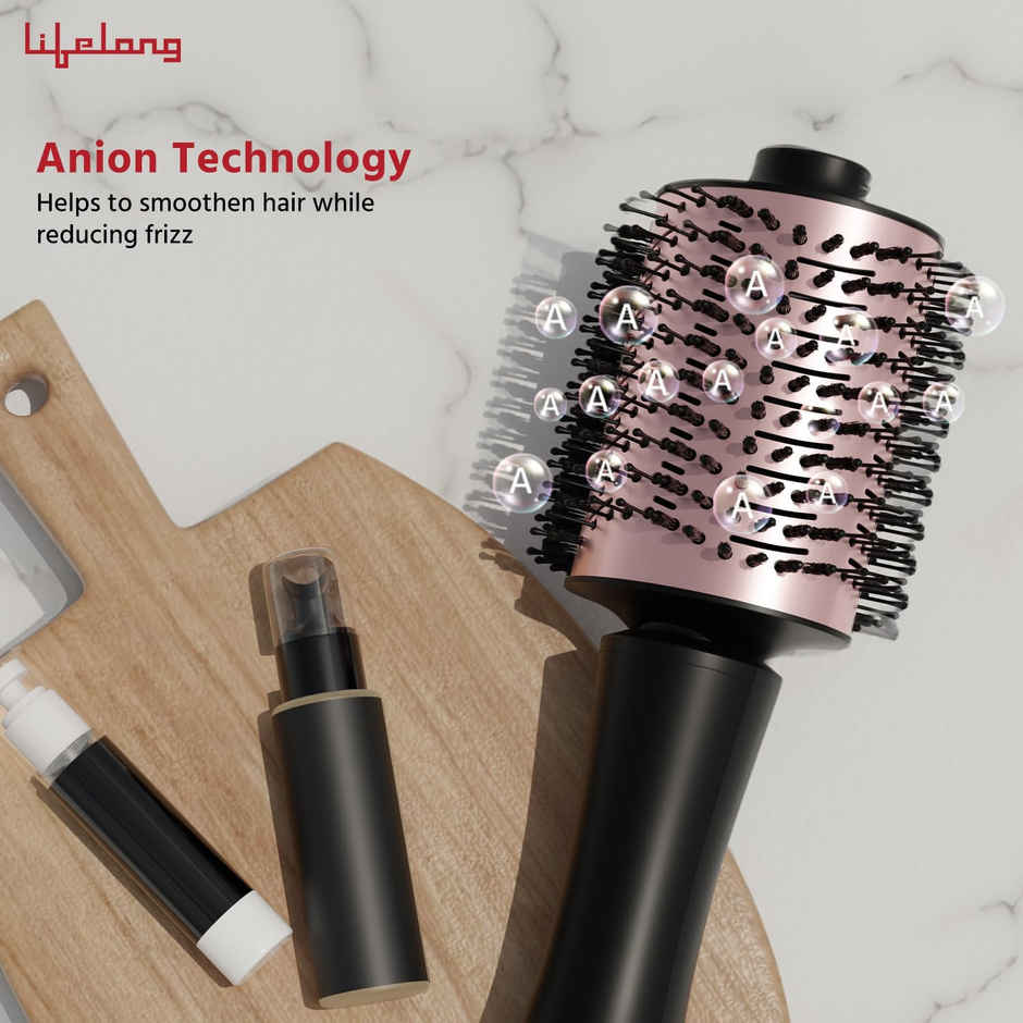 Lifelong Blow Dry Brush|Hot Air Brush, 1200 Watts, 4 In 1 Hair Styling Brush, Attachments