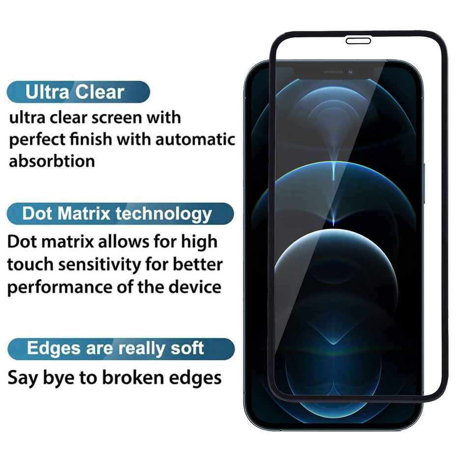 Techvor Tempered Glass for iPhone 12 Pro Max With Easy Installation Kit for Smartphone