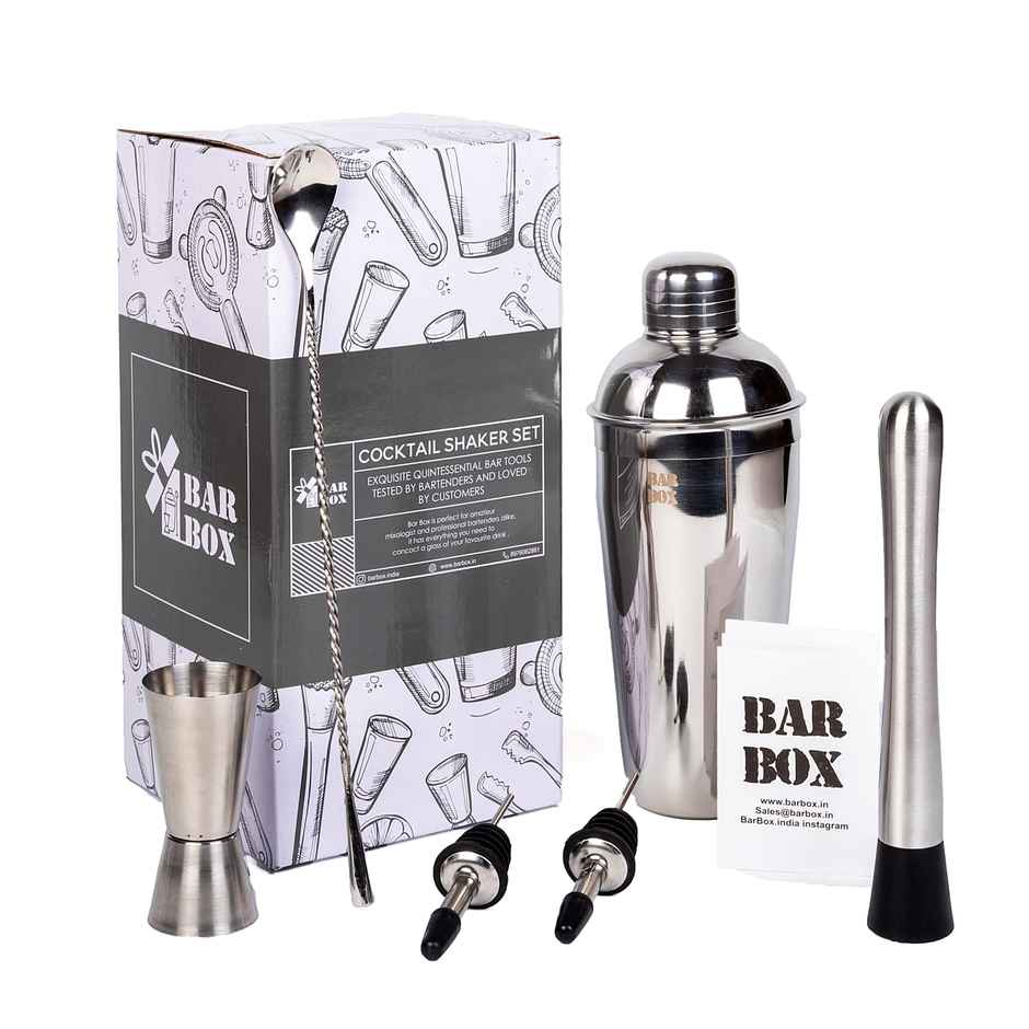 Bar Box 6 pcs Cocktail Shaker Set Food Grade Stainless Steel Bartender Bar Kit