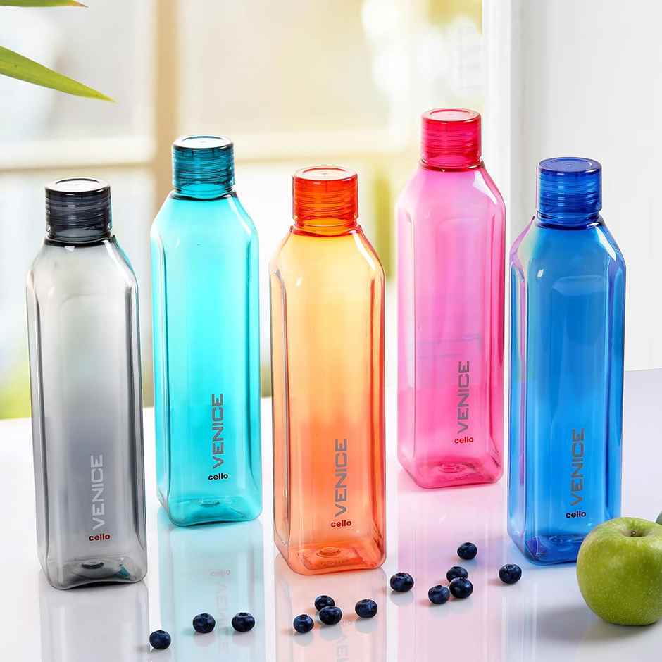 Cello Plastic Venice Water Bottle | 1 L | Assorted