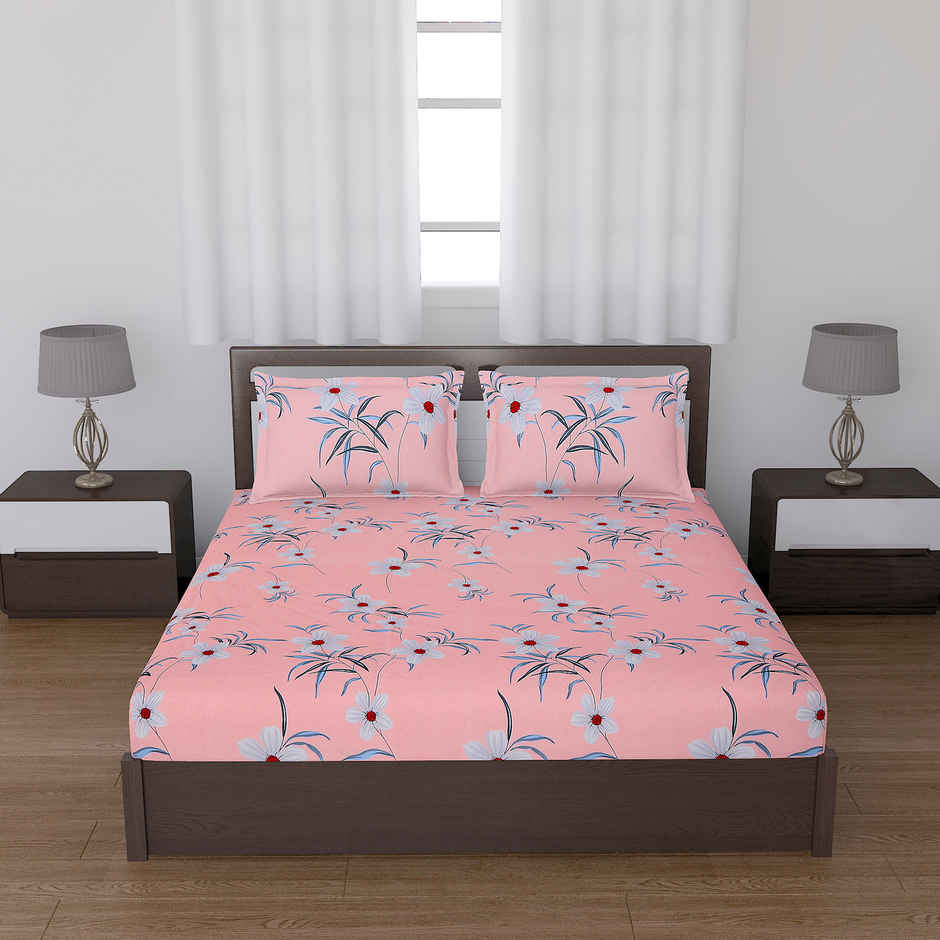 Status Cotton Feel Double Bedsheet 230 Cm x 210 Cm - Dsn-4